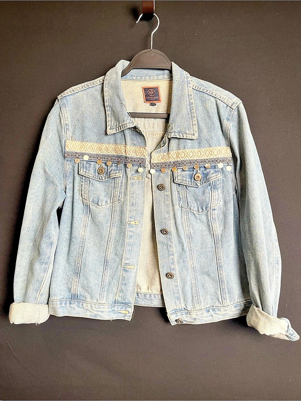 BOOM BOOM JEANS Embroidered Denim Jacket